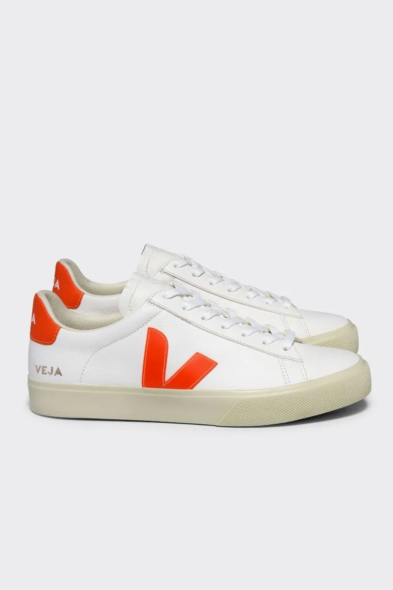 Veja Campo Sneaker - White and Orange Fluo sold by Amour Vert