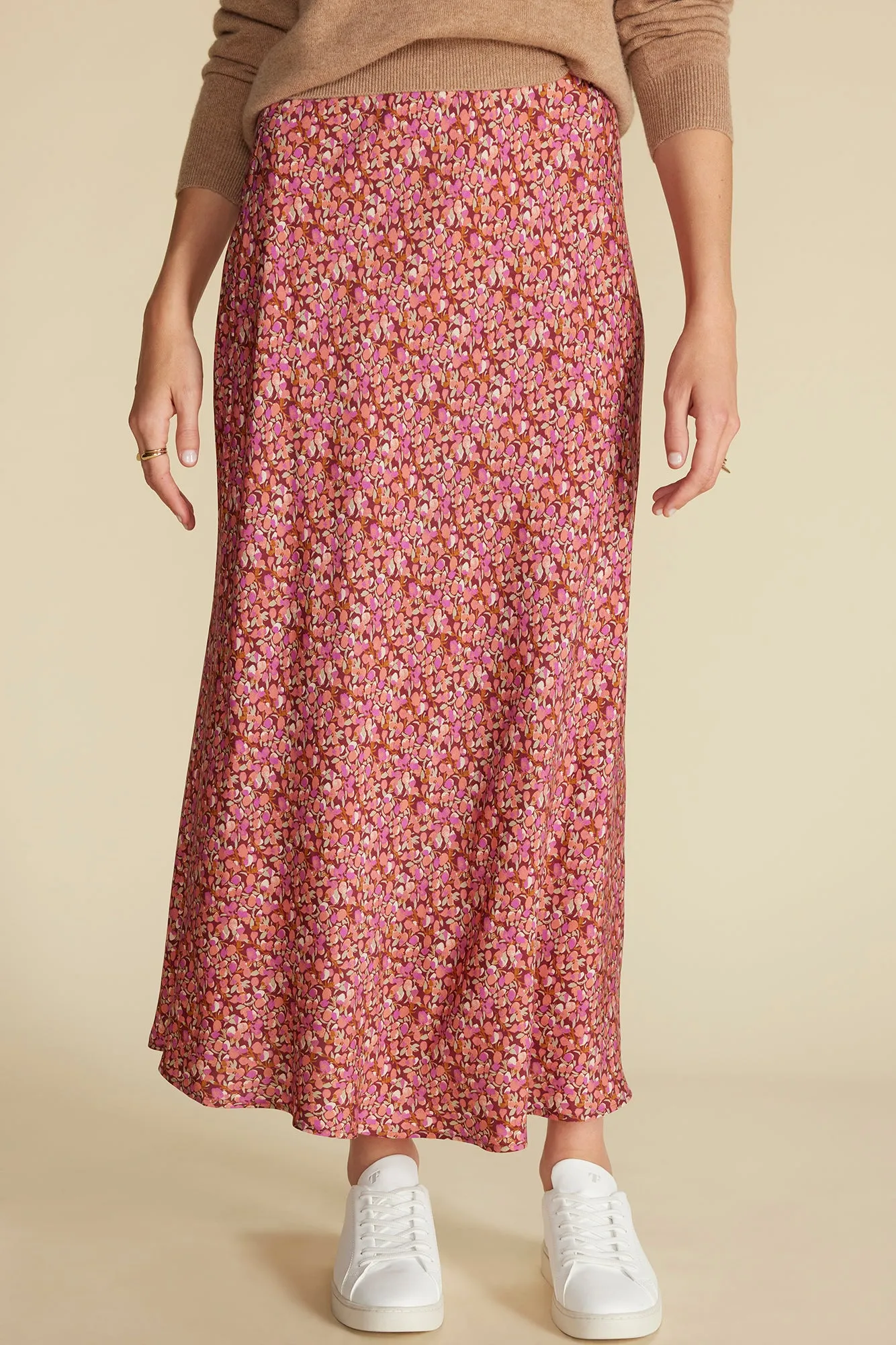 Eve Cupro Slip Skirt - Rennes Pink Floral Print sold by Amour Vert