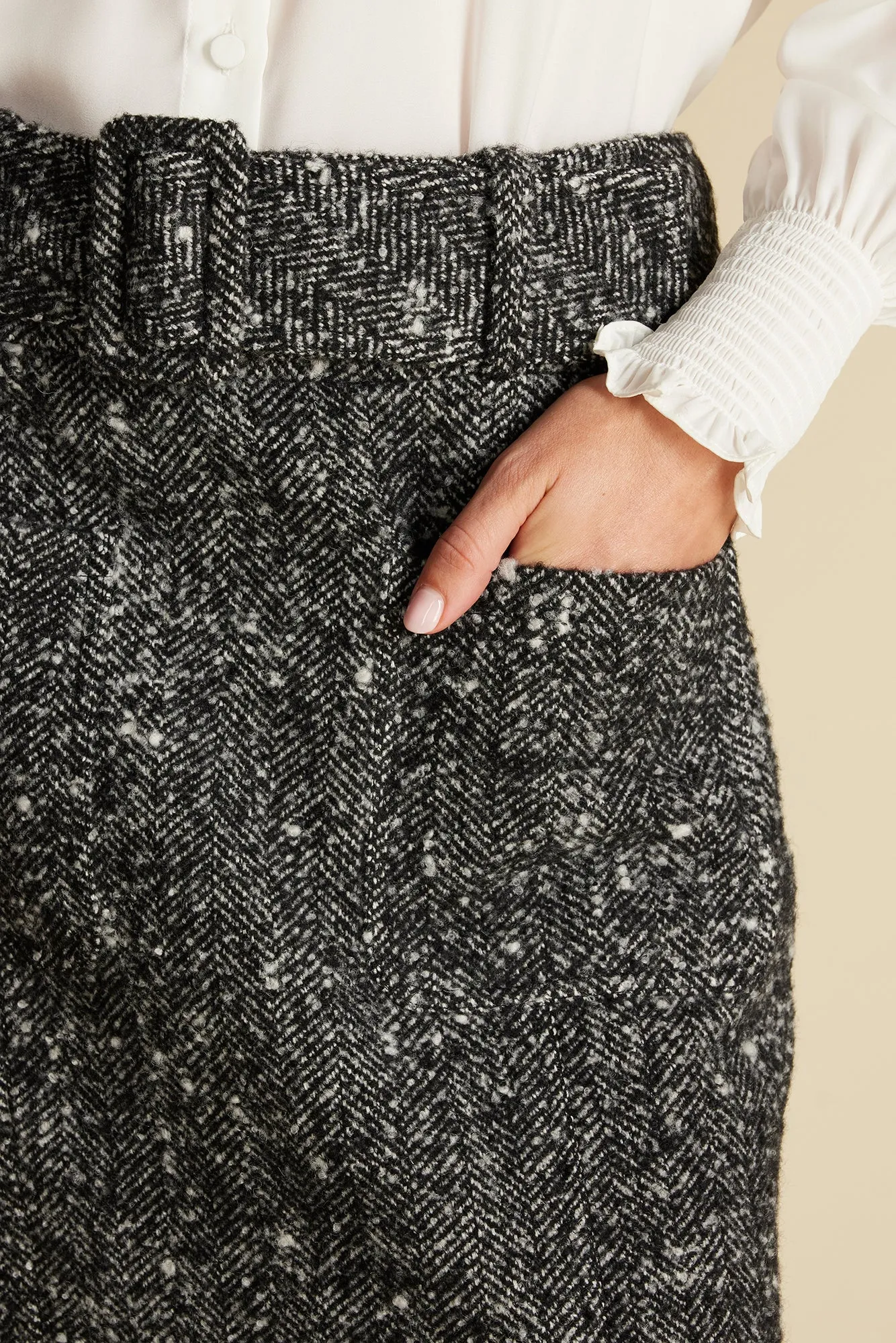 Ira Mini Skirt - Black Herringbone sold by Amour Vert product image thumbnail 2