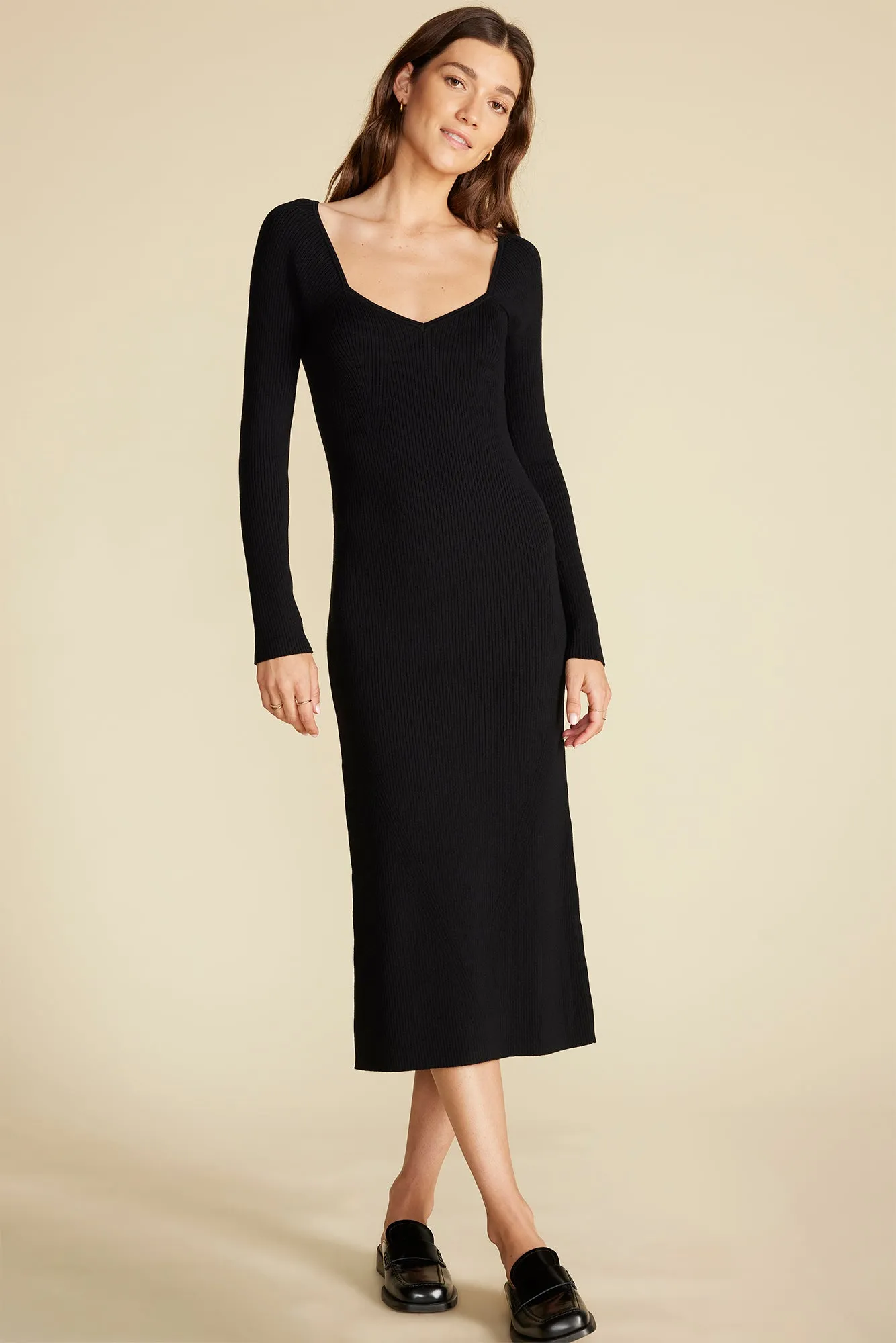 Maelle Square Neck Sweater Dress - Black sold by Amour Vert product image thumbnail 3