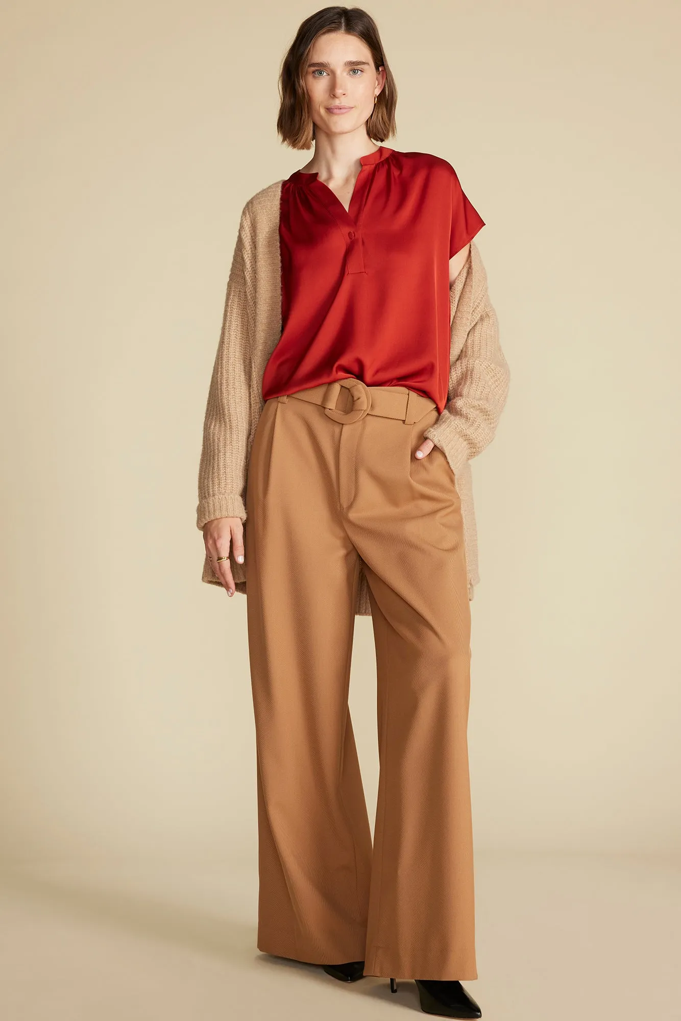 Renata Stretch Silk Blouse - Rust sold by Amour Vert product image thumbnail 5