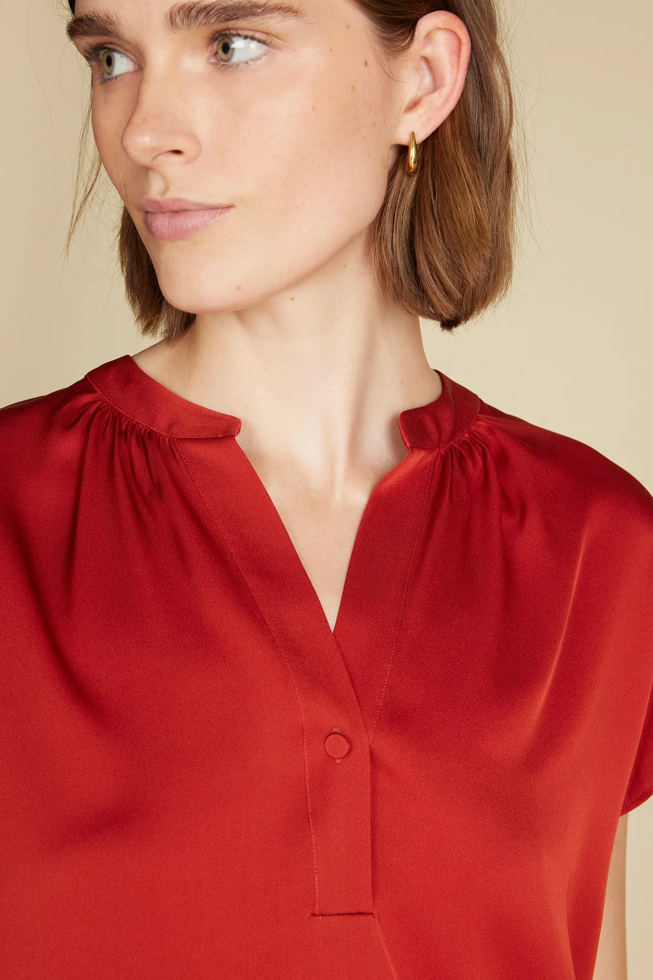 Renata Stretch Silk Blouse - Rust sold by Amour Vert product image thumbnail 2