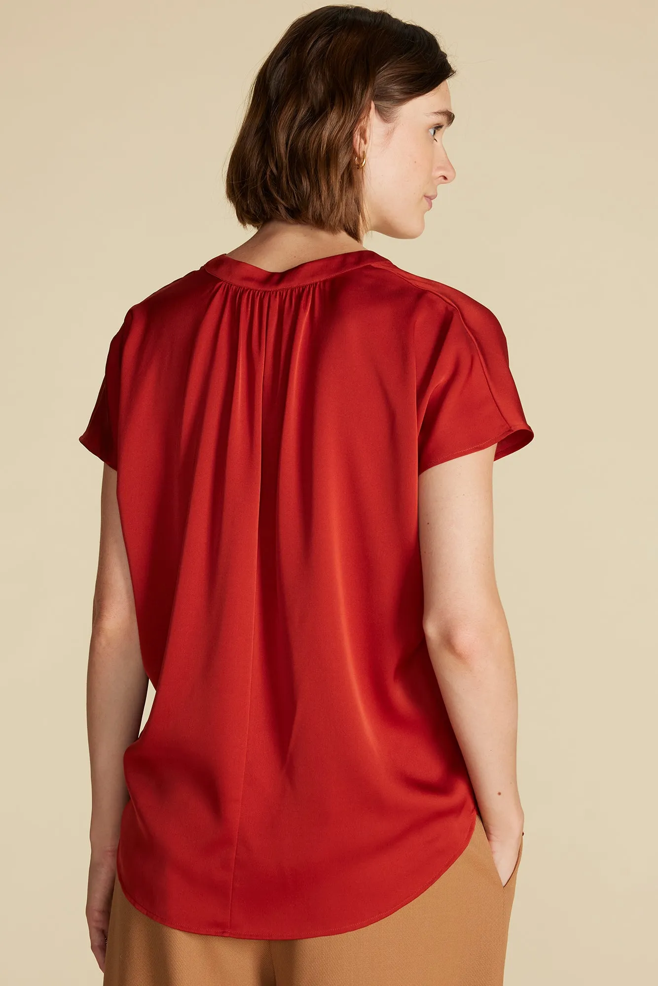Renata Stretch Silk Blouse - Rust sold by Amour Vert product image thumbnail 4