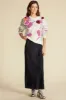 Rowan Jacquard Crew Neck Sweater - Ivory Pensee Print sold by Amour Vert