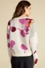 Rowan Jacquard Crew Neck Sweater - Ivory Pensee Print sold by Amour Vert