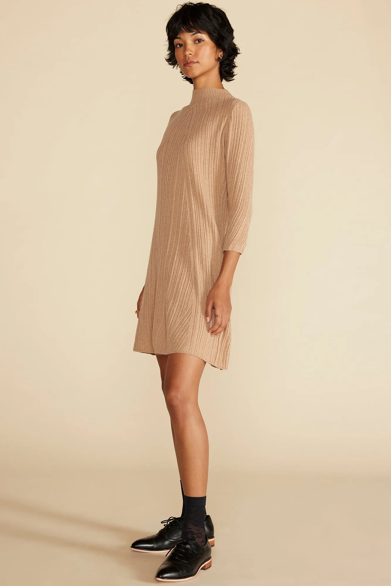 Sidony Mini Sweater Dress - Camel sold by Amour Vert product image thumbnail 3