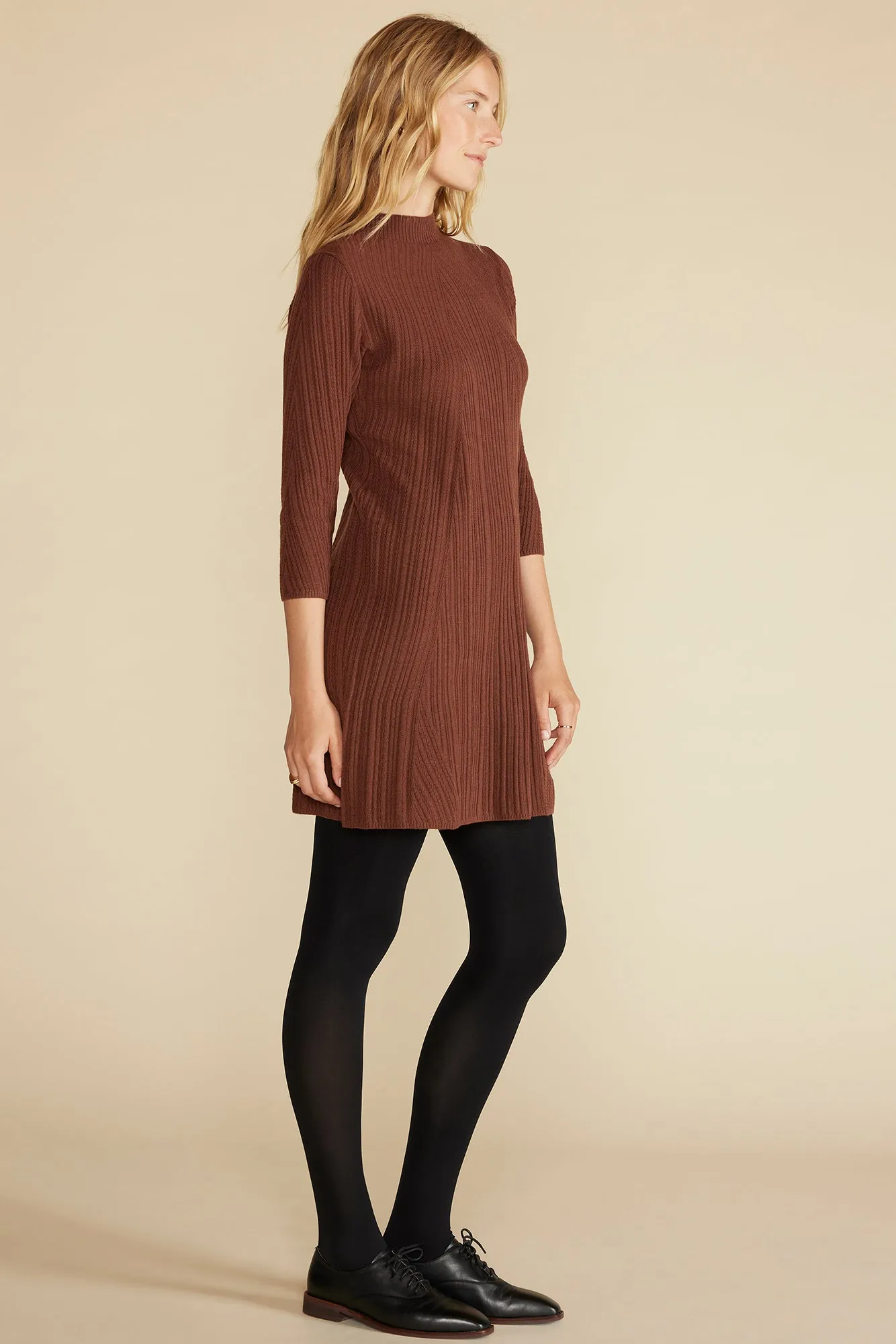 Sidony Mini Sweater Dress - Espresso Brown sold by Amour Vert product image thumbnail 2