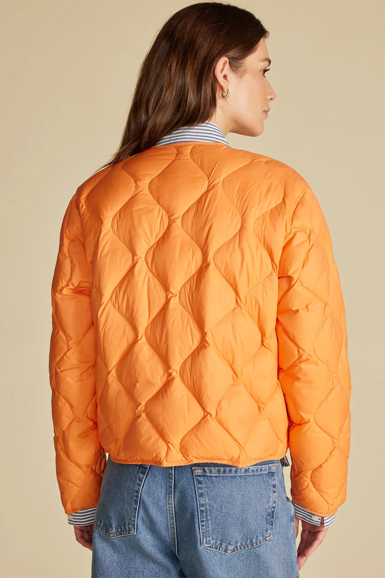 Solene Quilted Puffer Jacket - Apricot Orange sold by Amour Vert product image thumbnail 4