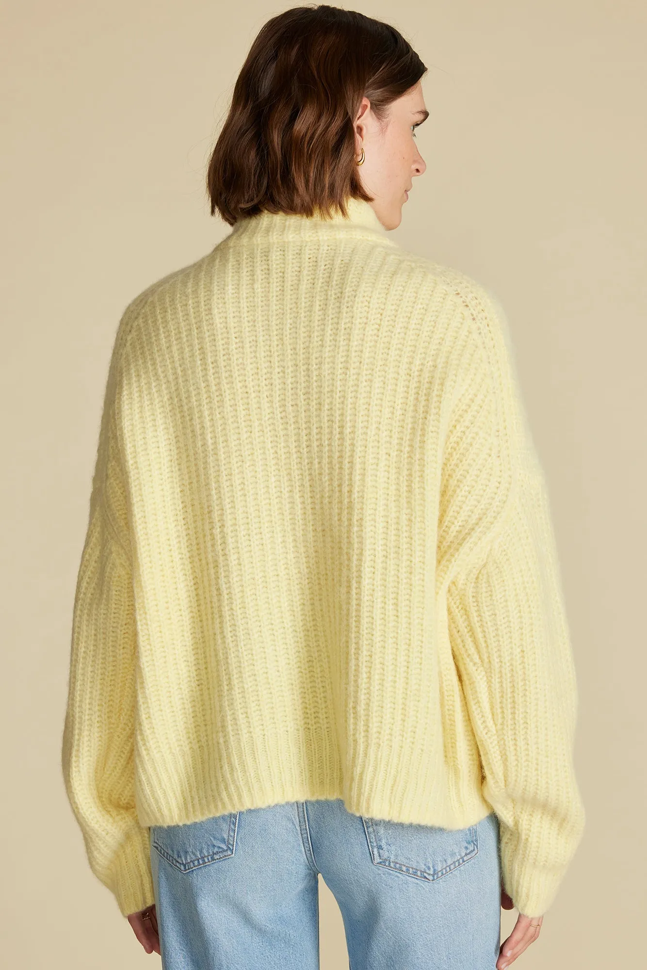 Veronique Chunky Half Zip Pullover Sweater - Anise Yellow sold by Amour Vert product image thumbnail 4