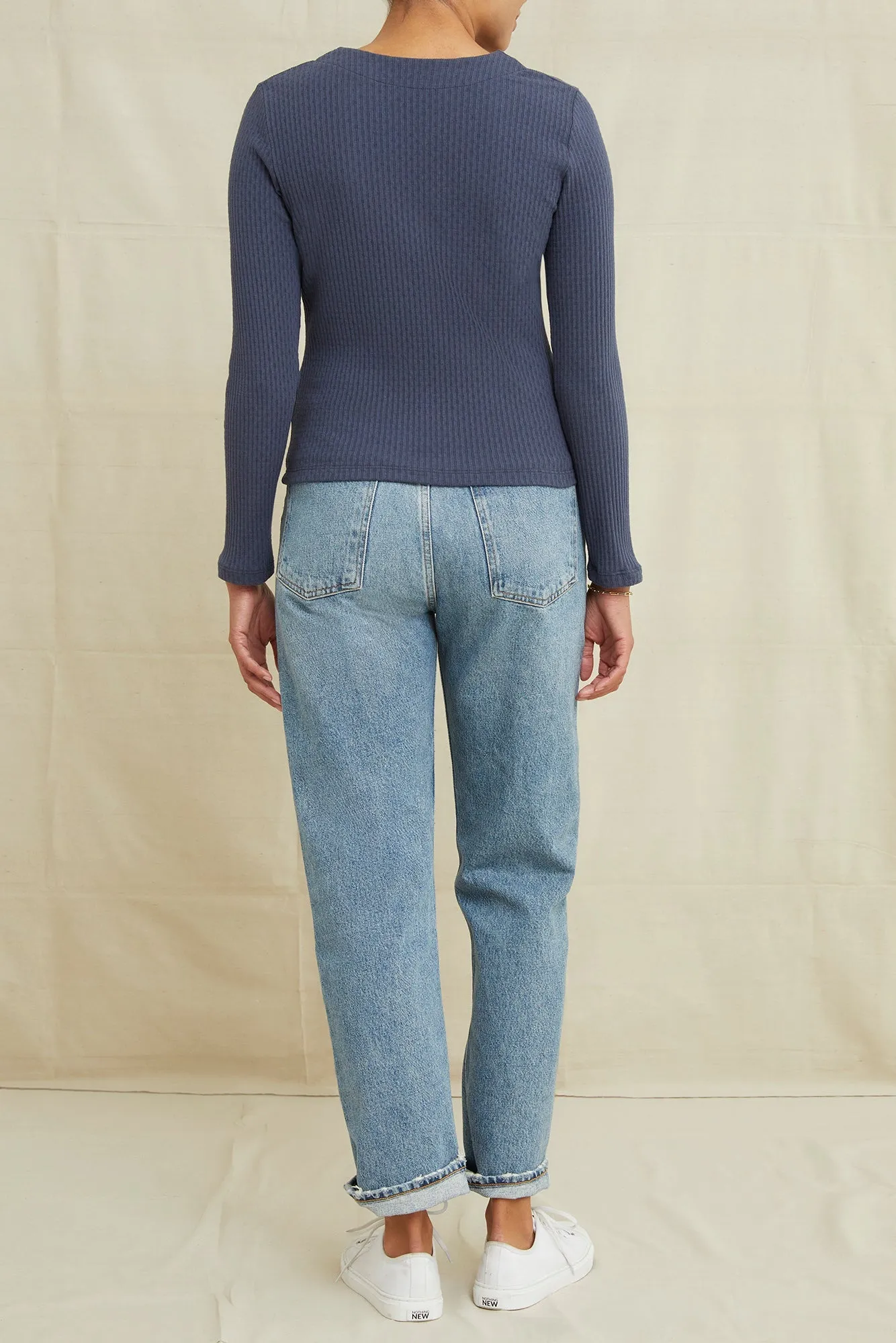 Bridgette Pointelle Rib Cardigan - Pacific Blue - ReAmour sold by Amour Vert product image thumbnail 3
