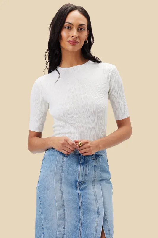 Claire Mock Neck Sweater - Ivory - ReAmour sold by Amour Vert