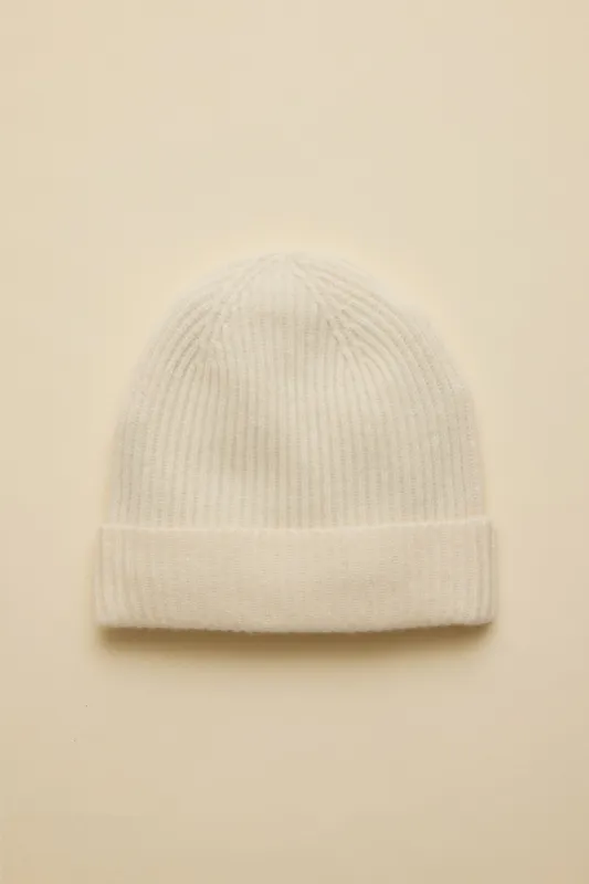 Dory Cashmere Beanie - Ivory sold by Amour Vert