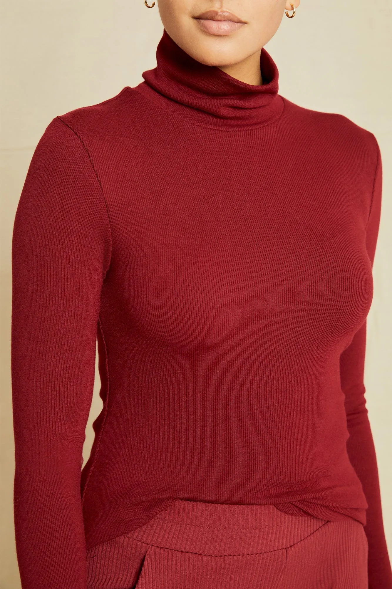 Flannery Dream Rib Turtleneck - Mulberry - ReAmour sold by Amour Vert product image thumbnail 2