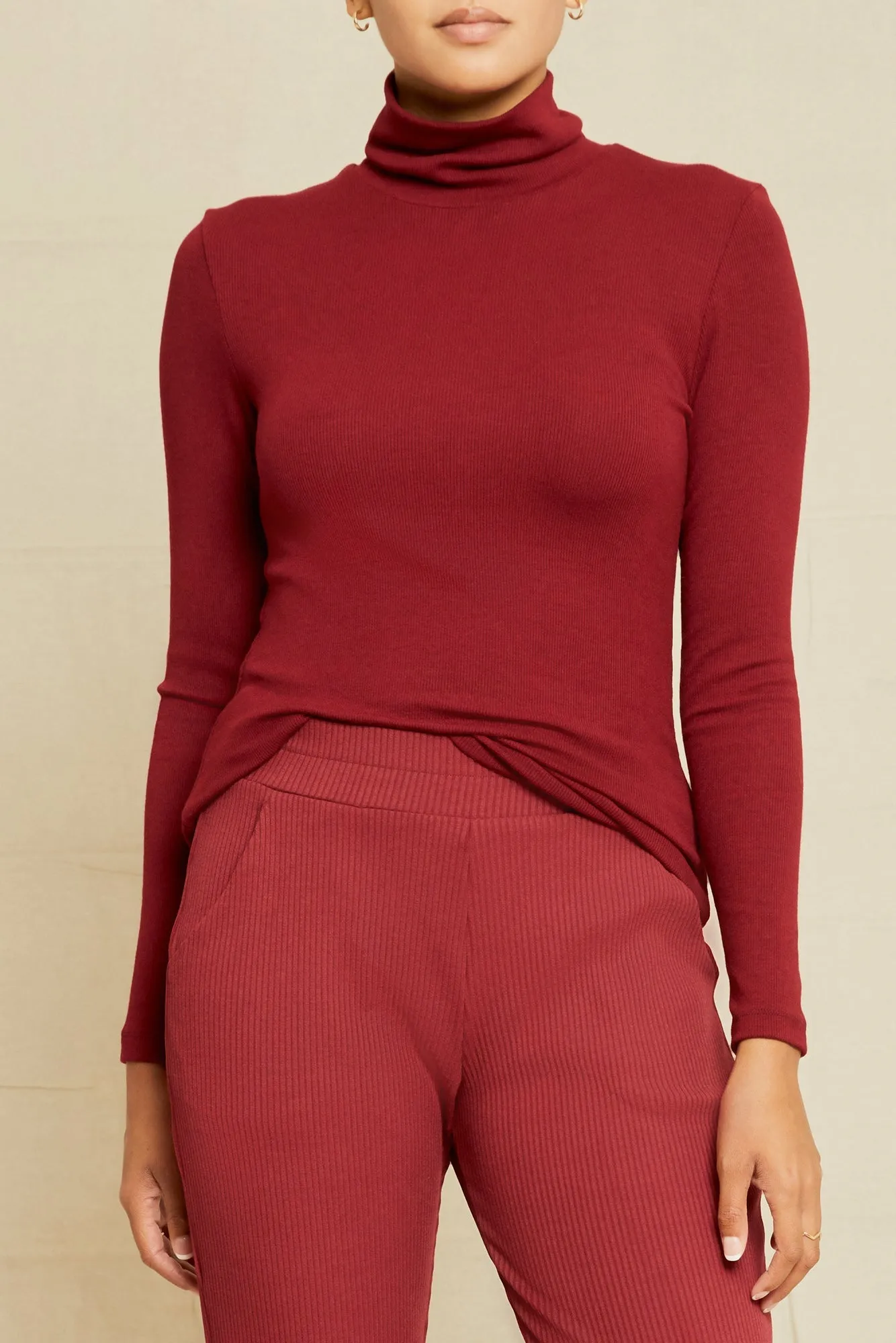 Flannery Dream Rib Turtleneck - Mulberry - ReAmour sold by Amour Vert