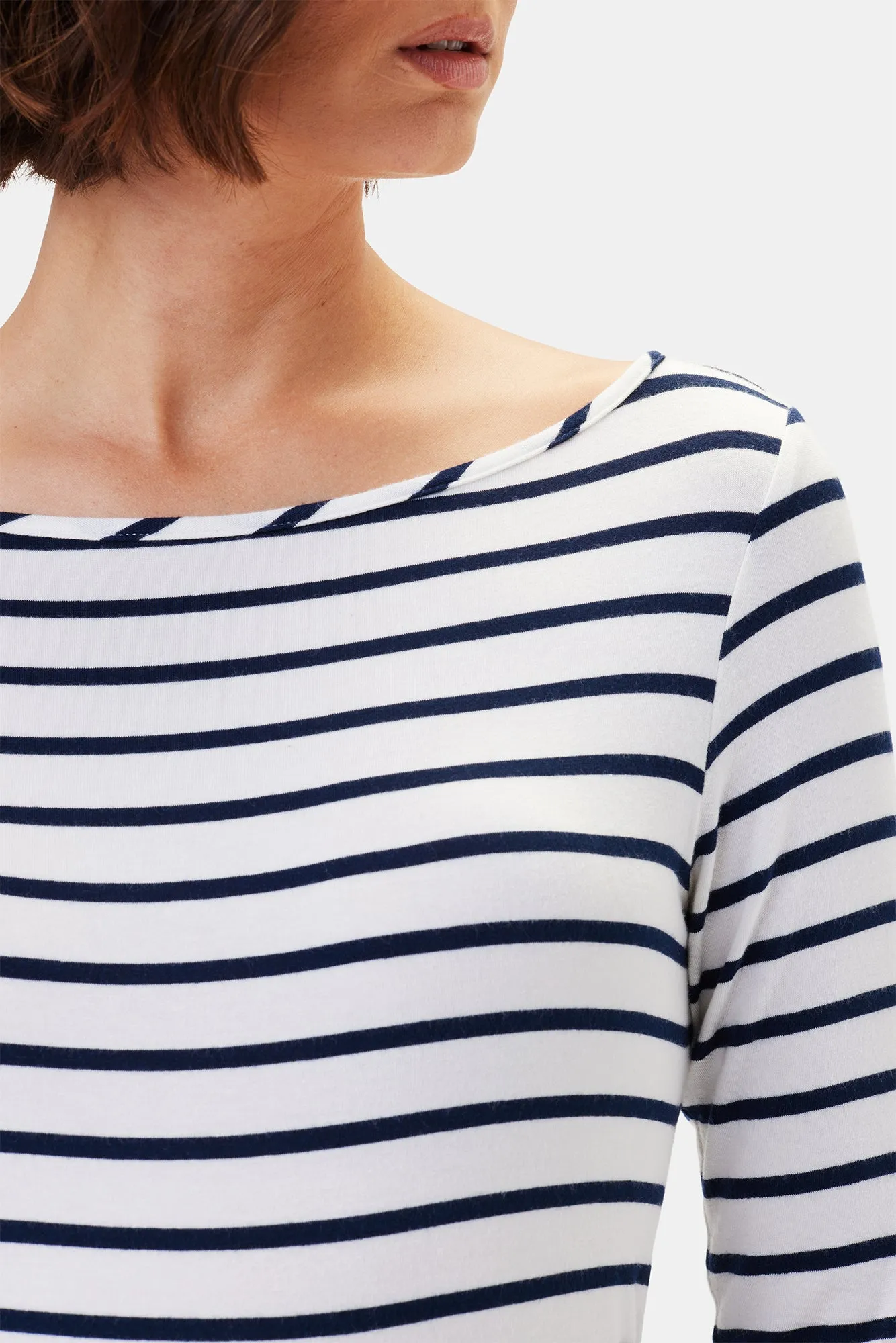 Francoise 3/4 Sleeve Modal Tee - Marine Stripe - ReAmour sold by Amour Vert product image thumbnail 4