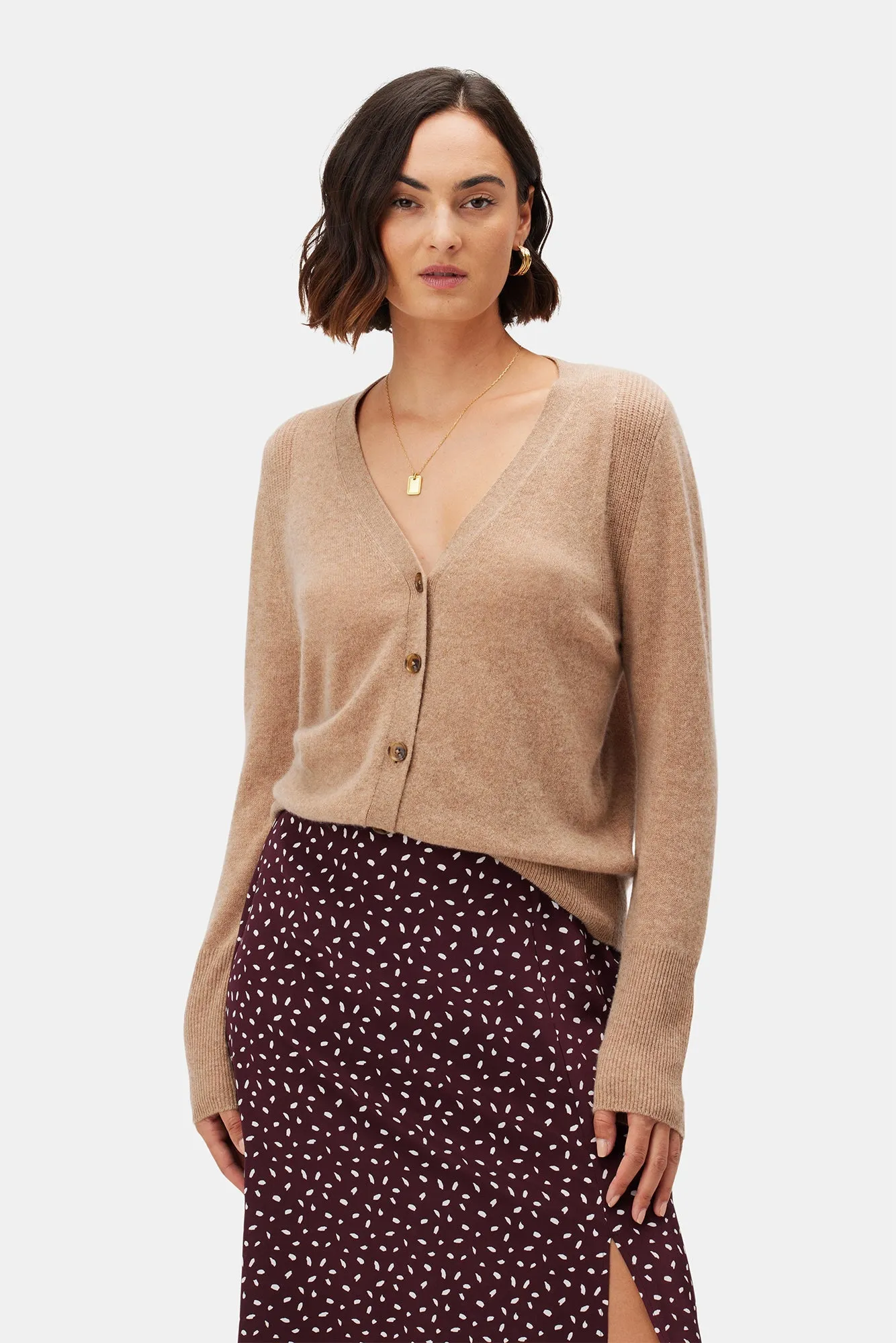 Mason Cashmere Cardigan - Cafe Au Lait - ReAmour sold by Amour Vert product image thumbnail 2