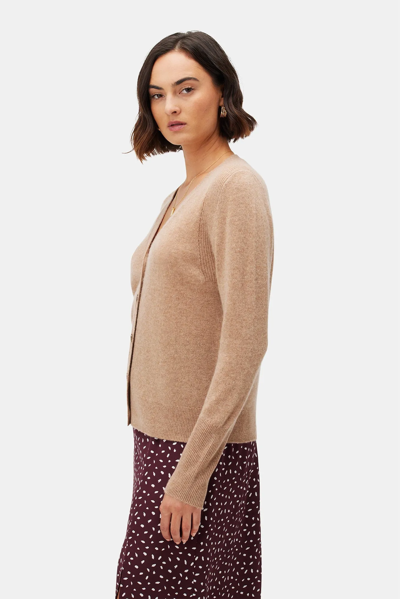 Mason Cashmere Cardigan - Cafe Au Lait - ReAmour sold by Amour Vert product image thumbnail 3
