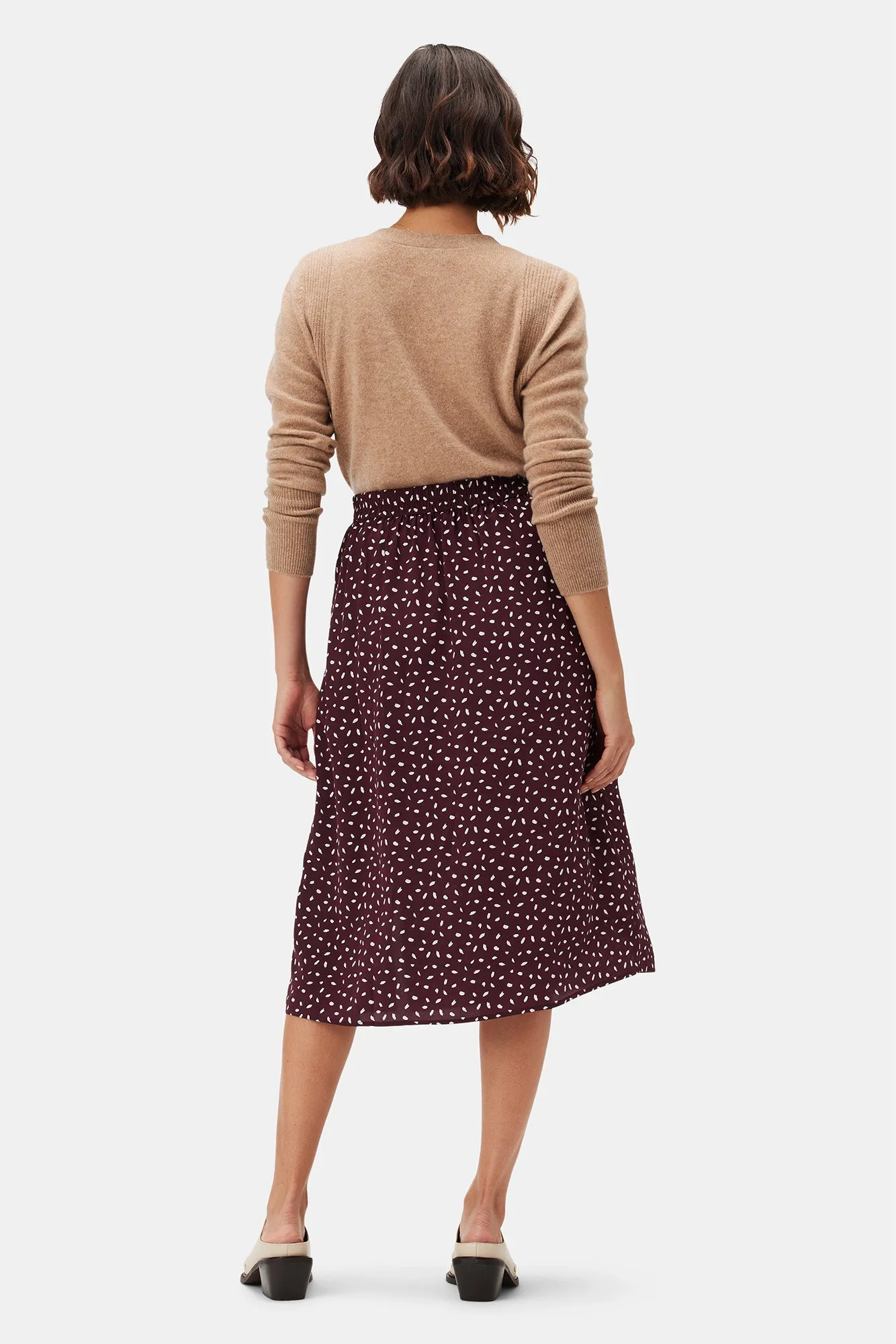 Ollie Washable Silk Skirt - Doucet Dot Vineyard - ReAmour sold by Amour Vert product image thumbnail 3