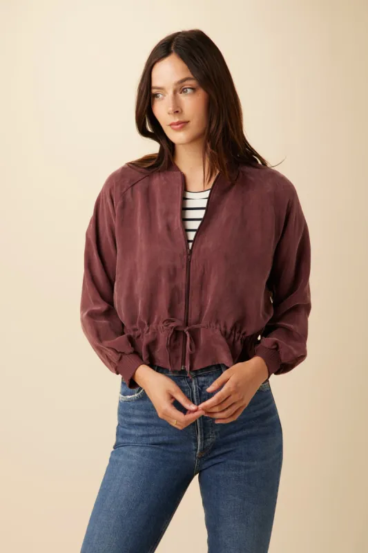 Roux Mixed Cupro Jacket - Mocha - ReAmour sold by Amour Vert