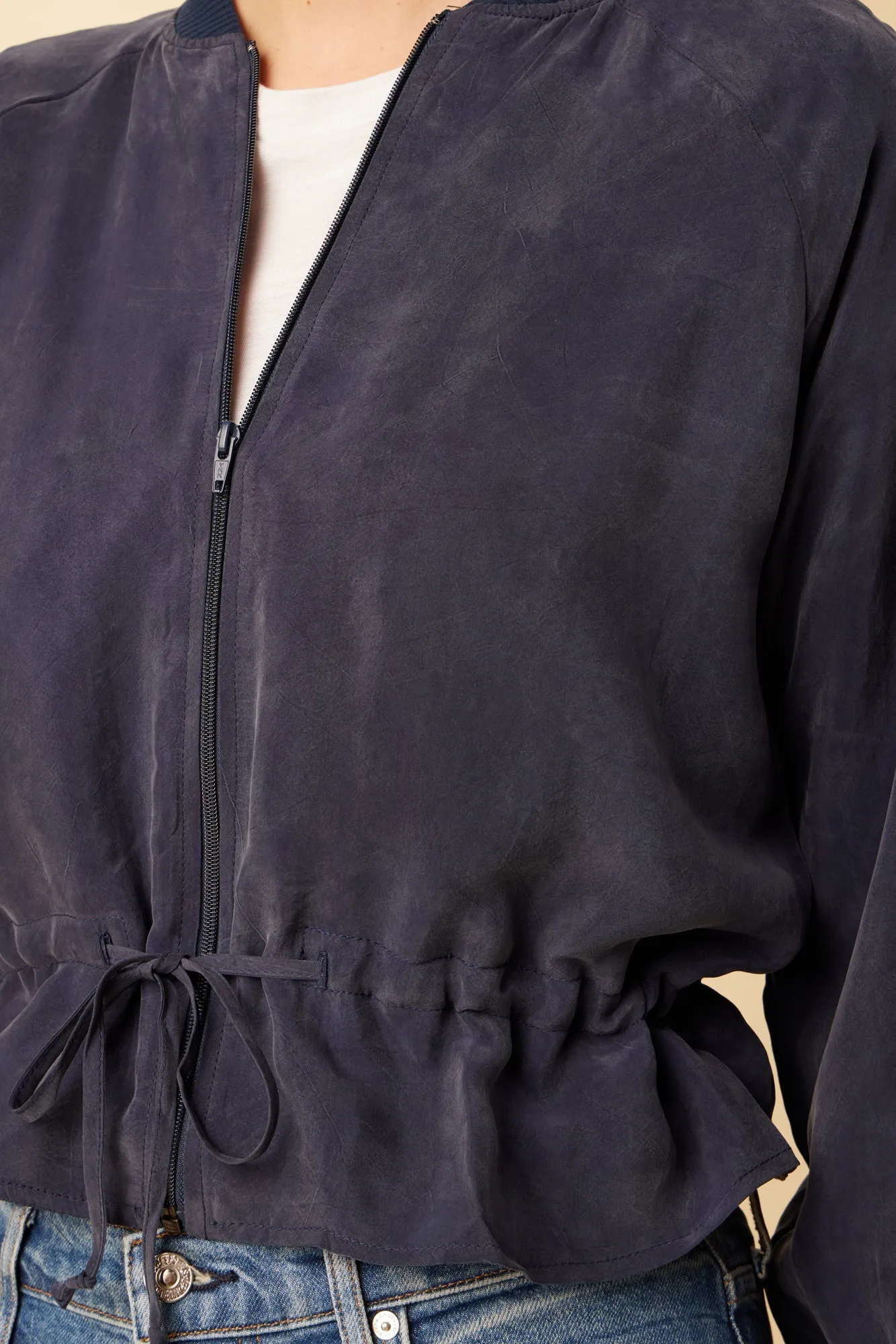 Roux Mixed Cupro Jacket - Ocean - ReAmour sold by Amour Vert product image thumbnail 5