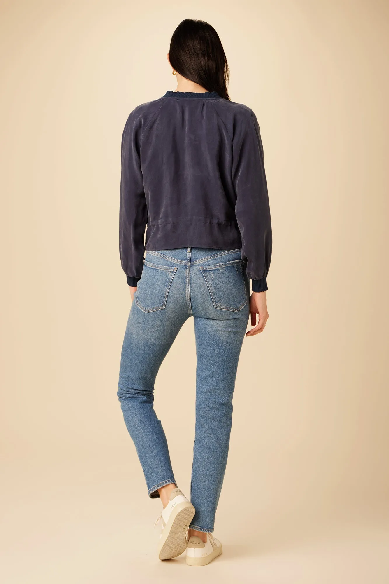 Roux Mixed Cupro Jacket - Ocean - ReAmour sold by Amour Vert product image thumbnail 4