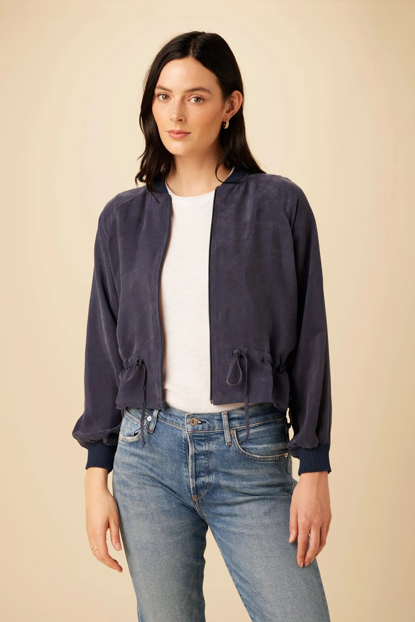 Roux Mixed Cupro Jacket - Ocean - ReAmour sold by Amour Vert