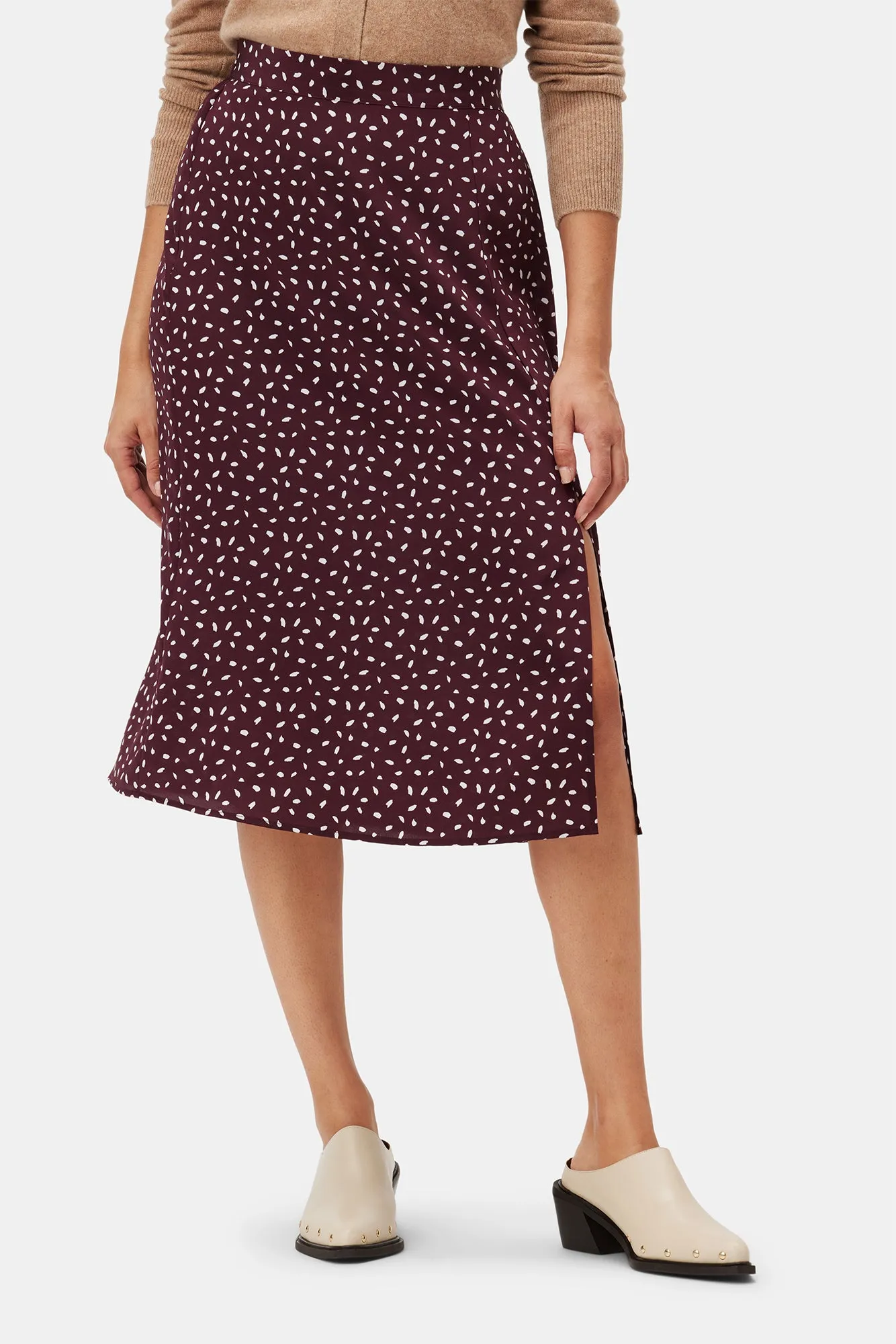 Ollie Washable Silk Skirt - Doucet Dot Vineyard sold by Amour Vert