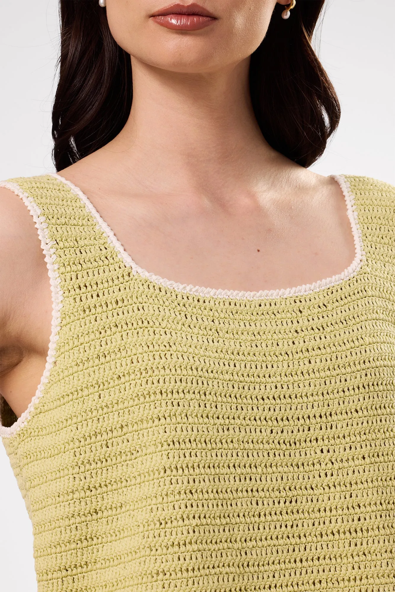 Antibes Crochet Tank - Melon Ivory - ReAmour sold by Amour Vert product image thumbnail 2