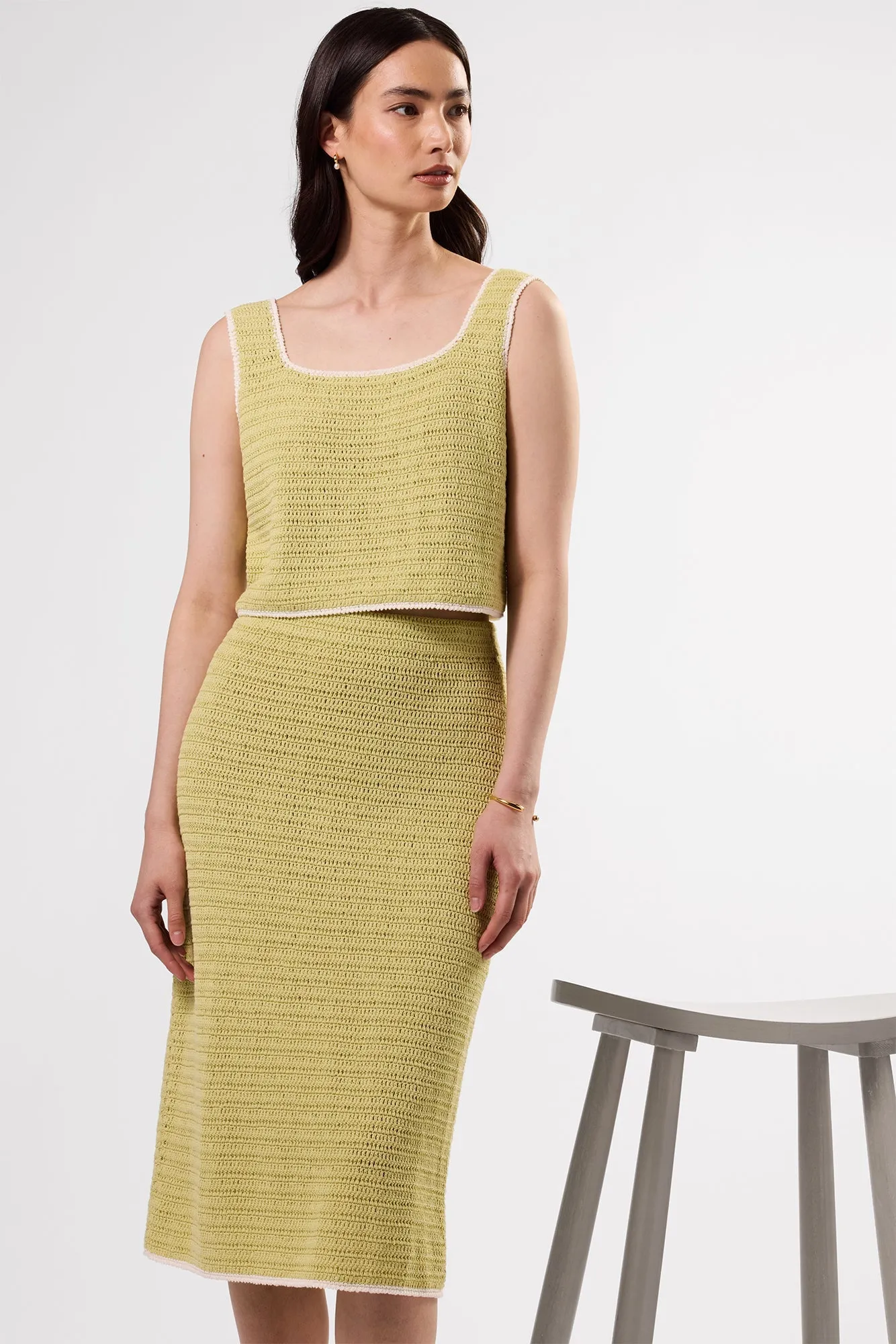 Antibes Crochet Tank - Melon Ivory - ReAmour sold by Amour Vert product image thumbnail 3