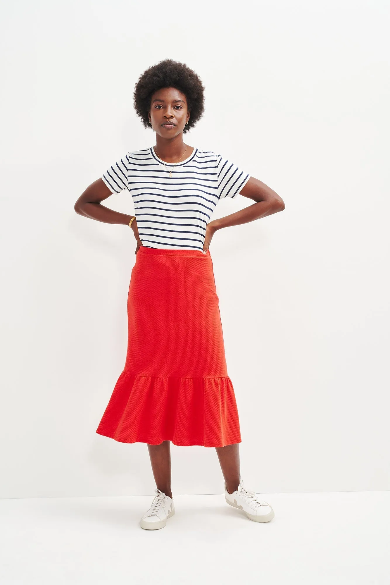Melia Scallop Knit Skirt - Carmine - ReAmour sold by Amour Vert product image thumbnail 2