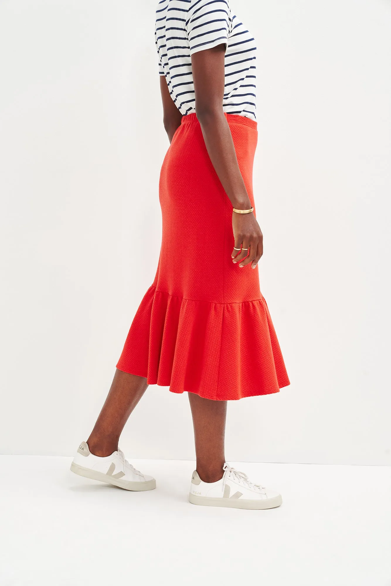 Melia Scallop Knit Skirt - Carmine - ReAmour sold by Amour Vert product image thumbnail 3