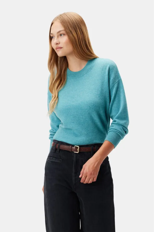 Pearl Cashmere Sweater - Aegean - ReAmour sold by Amour Vert
