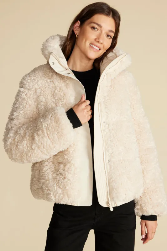 Save The Duck Kennie Faux Shearling Jacket - Natural sold by Amour Vert