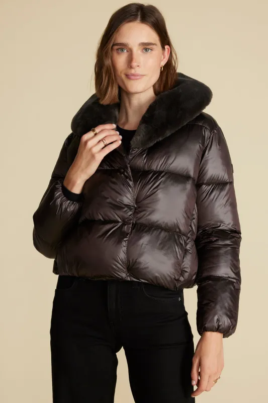 Save the Duck Mireille Puffer Jacket - Brown Black sold by Amour Vert