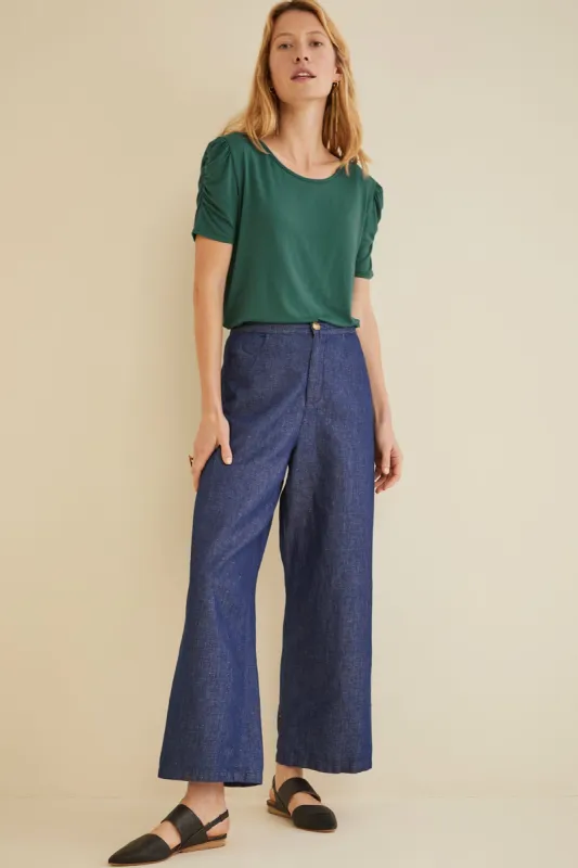 Edie Denim Pants - Denim Blue - ReAmour sold by Amour Vert