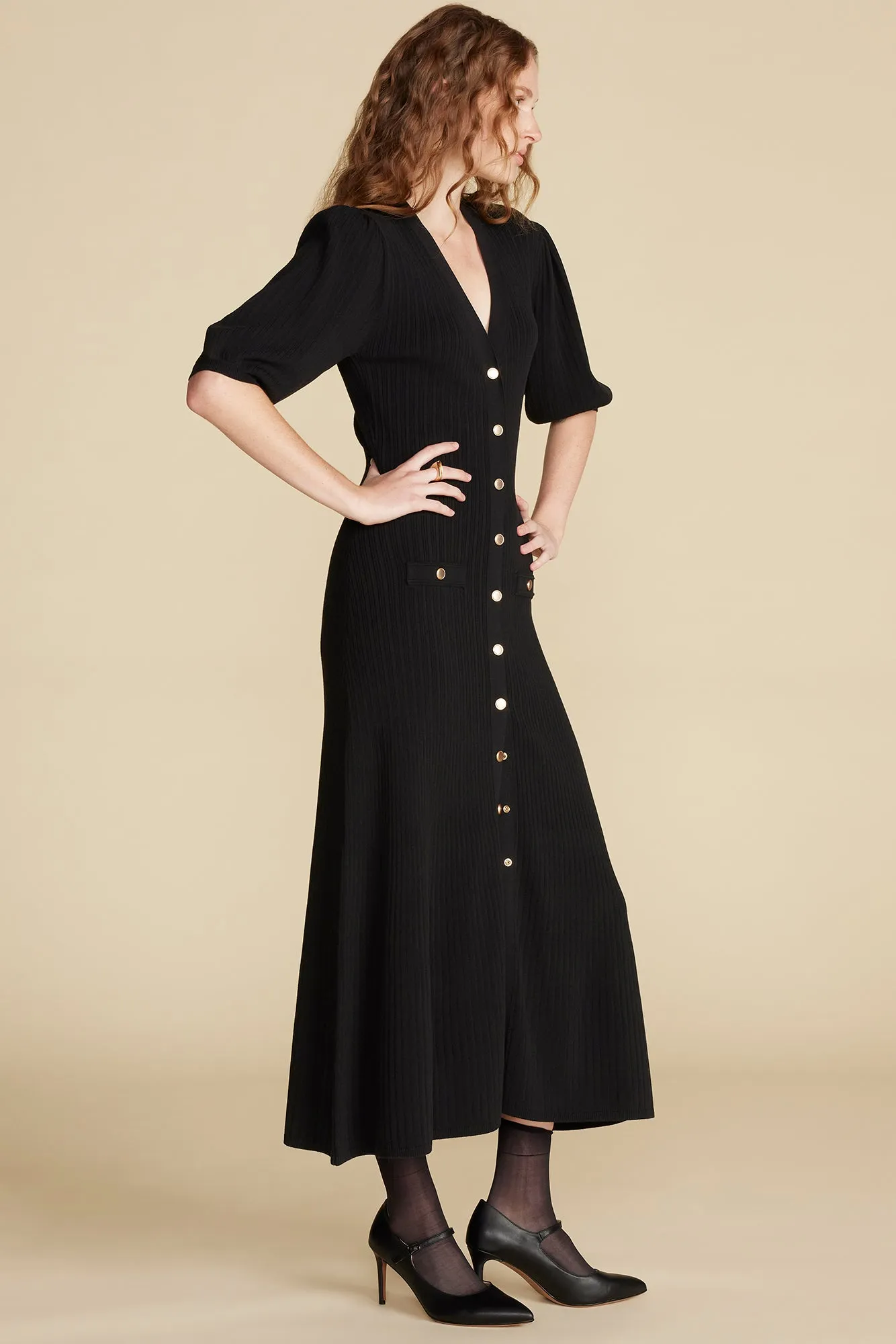 Benoite Knit Shirt Dress - Black sold by Amour Vert product image thumbnail 3