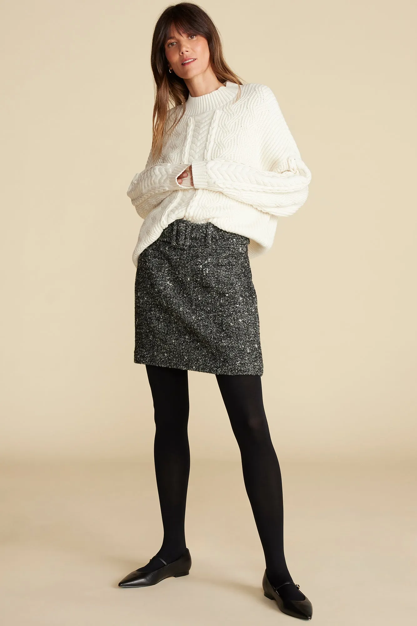 Celeste Cable Cotton Merino Sweater - Ivory sold by Amour Vert product image thumbnail 5