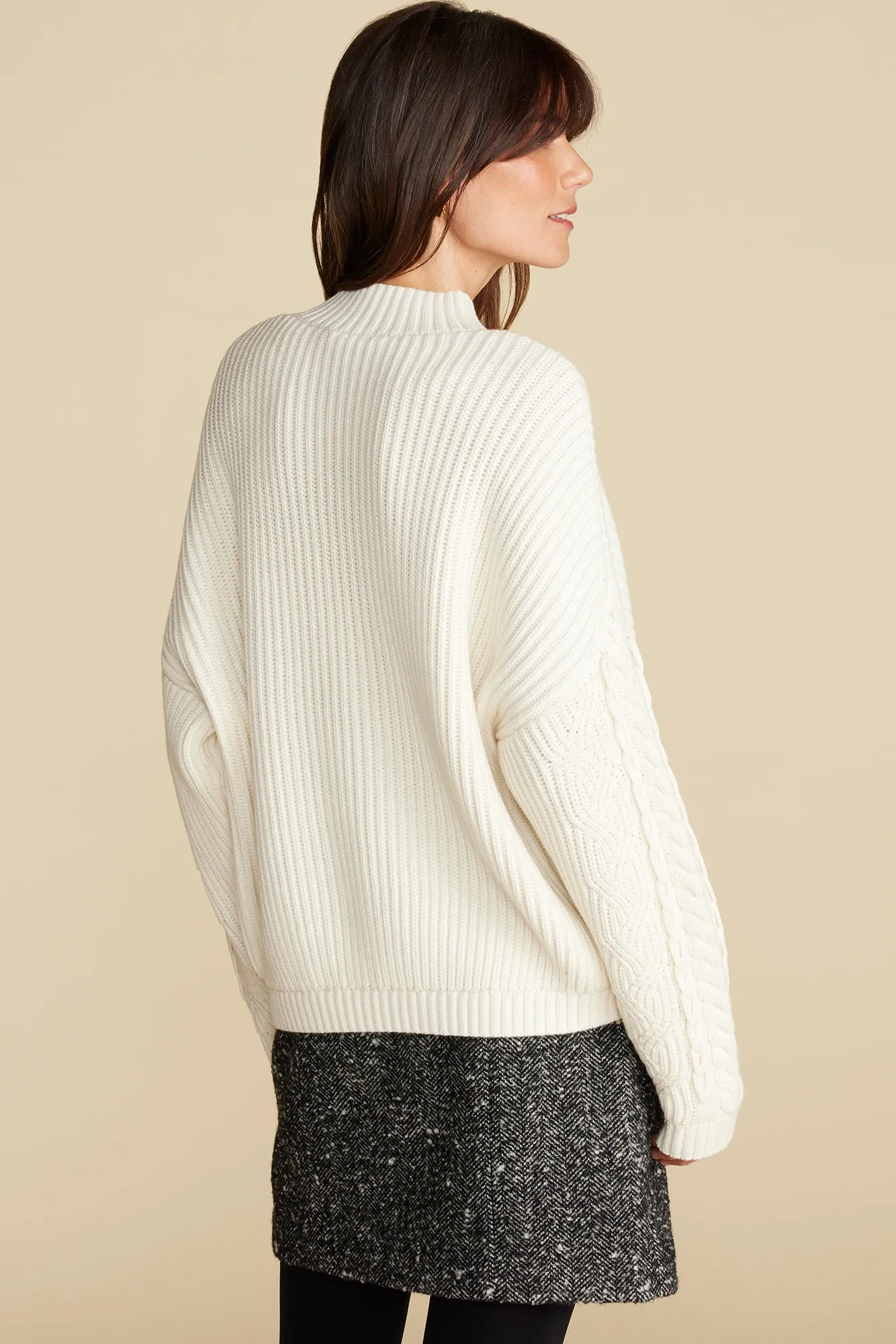 Celeste Cable Cotton Merino Sweater - Ivory sold by Amour Vert product image thumbnail 4