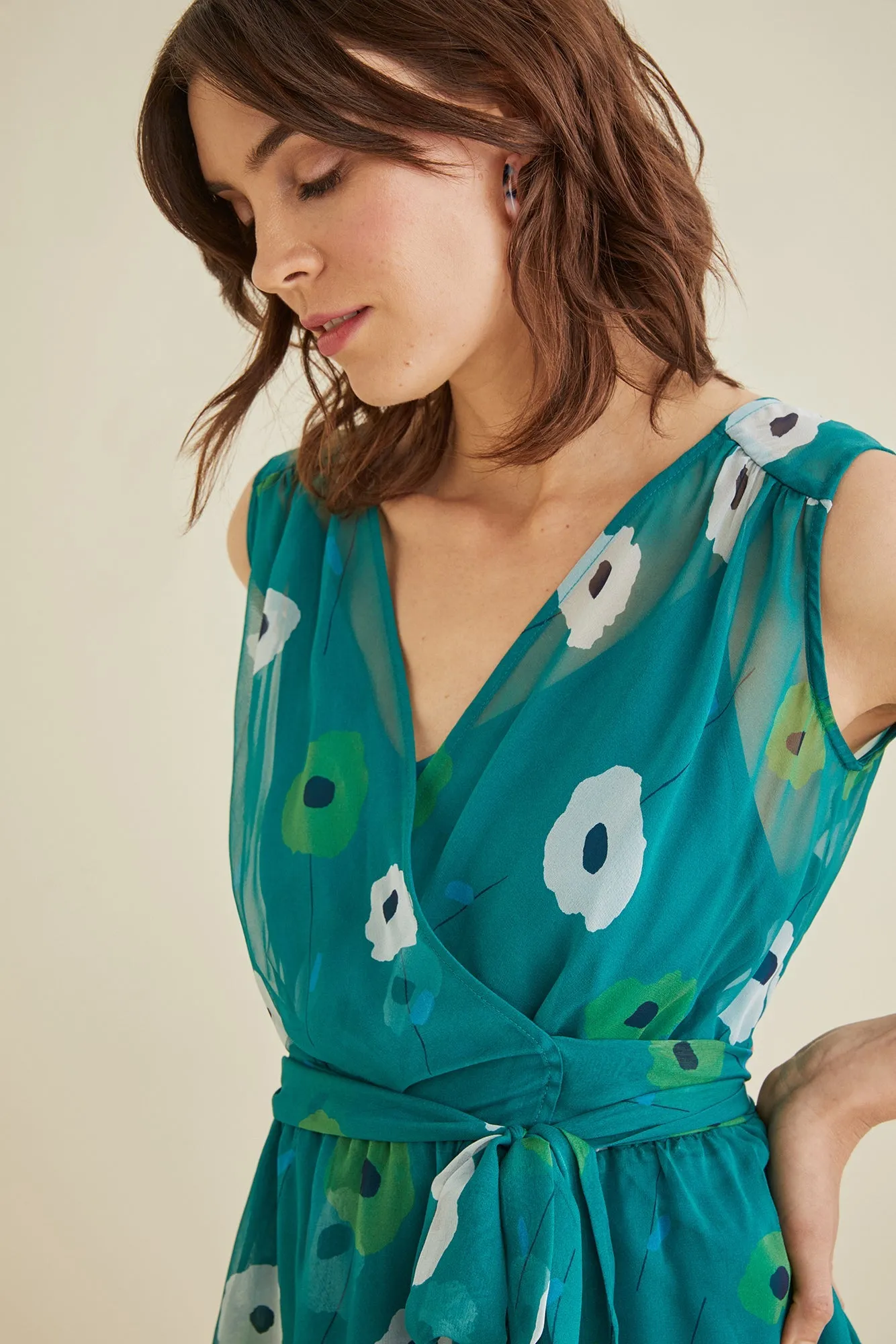 Delta Wrap Dress - Marin Florals - ReAmour sold by Amour Vert product image thumbnail 4