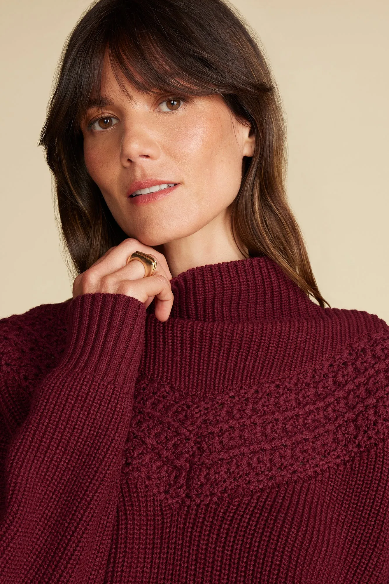 Monet Cotton Merino Sweater - Burgundy sold by Amour Vert product image thumbnail 2