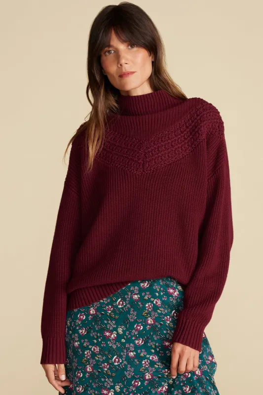 Monet Cotton Merino Sweater - Burgundy sold by Amour Vert