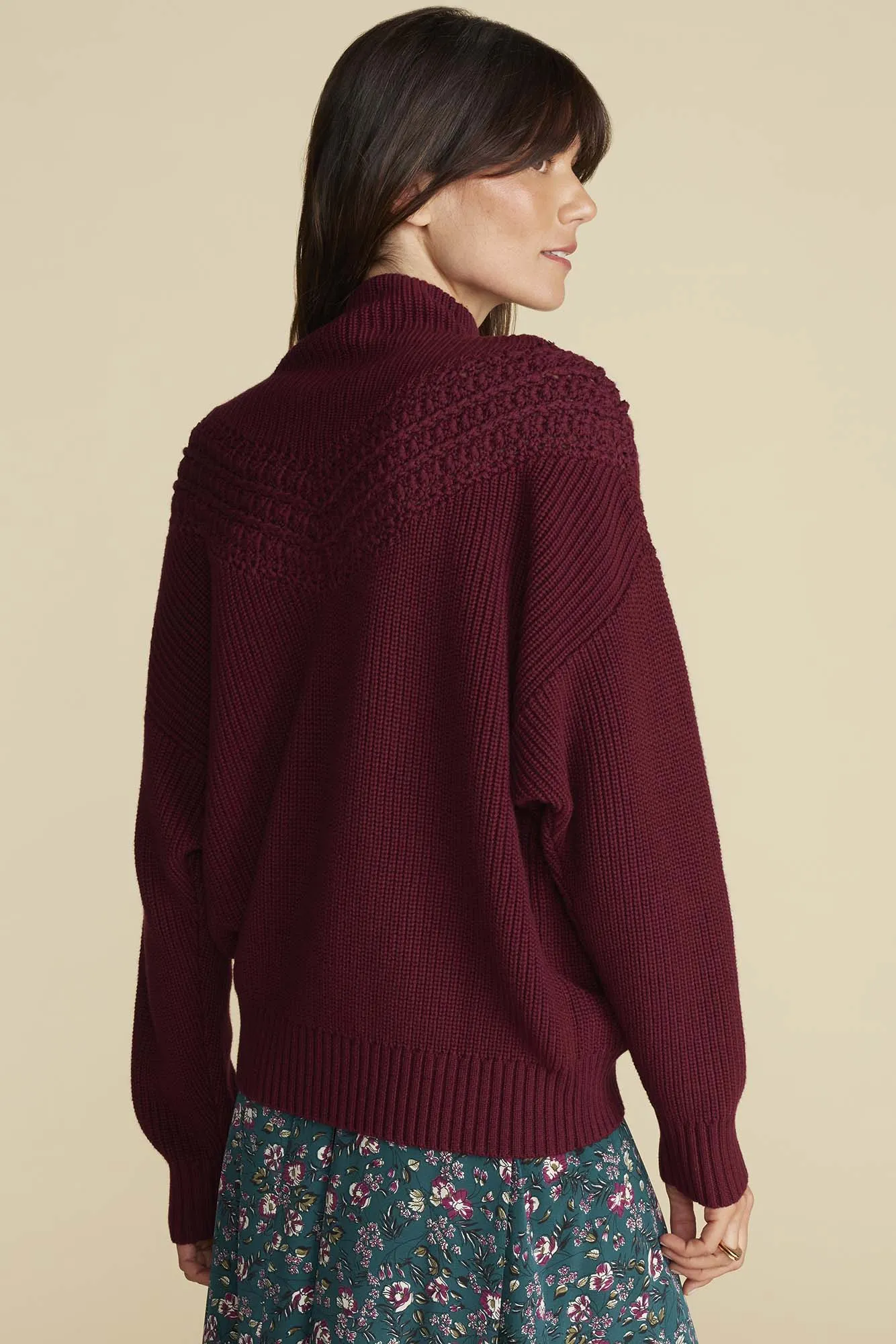 Monet Cotton Merino Sweater - Burgundy sold by Amour Vert product image thumbnail 4