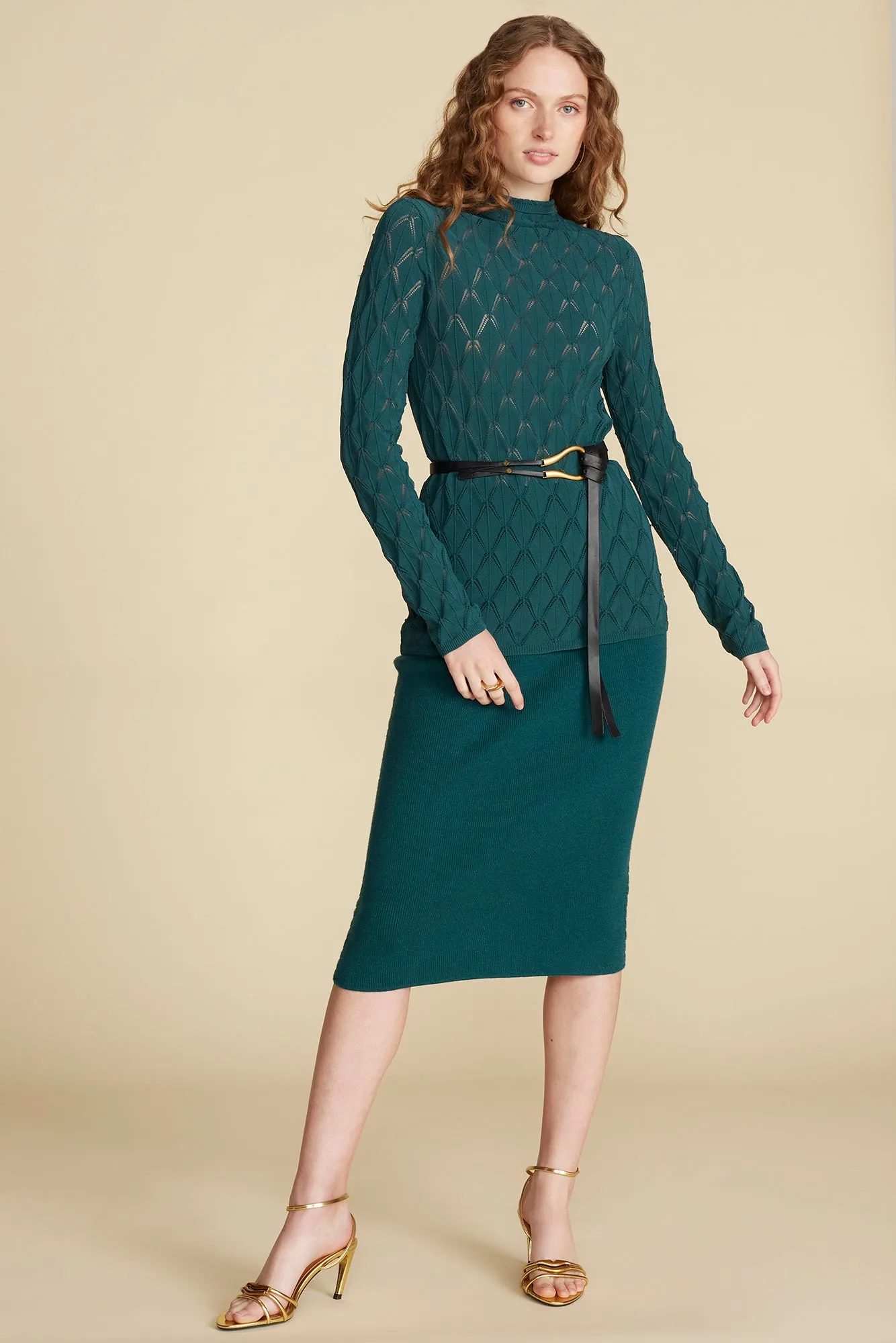 Olympe Knit Pencil Skirt - Forest Green sold by Amour Vert product image thumbnail 5