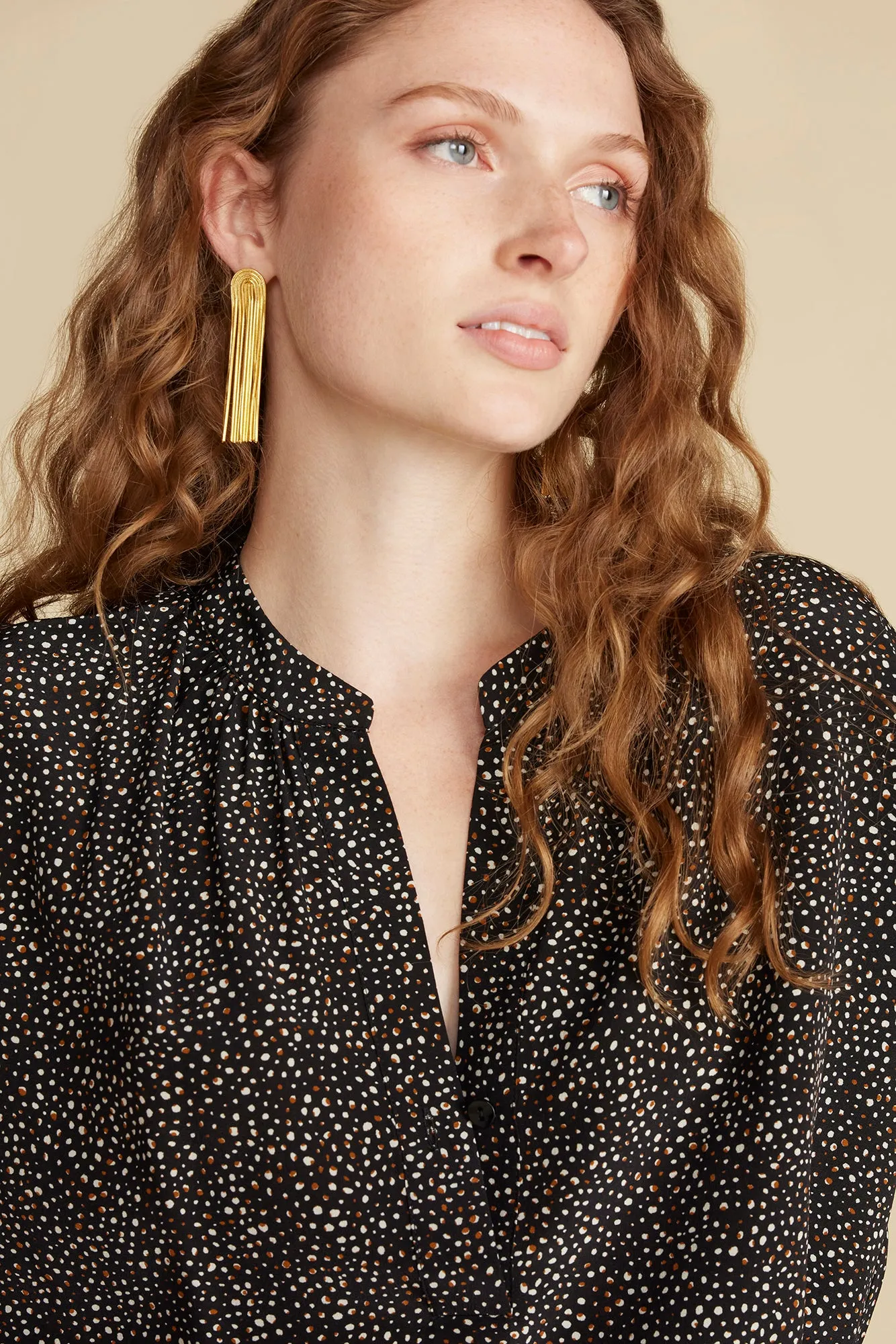 Renata Washable Silk Blouse - Chamonix Black and White Print sold by Amour Vert product image thumbnail 2