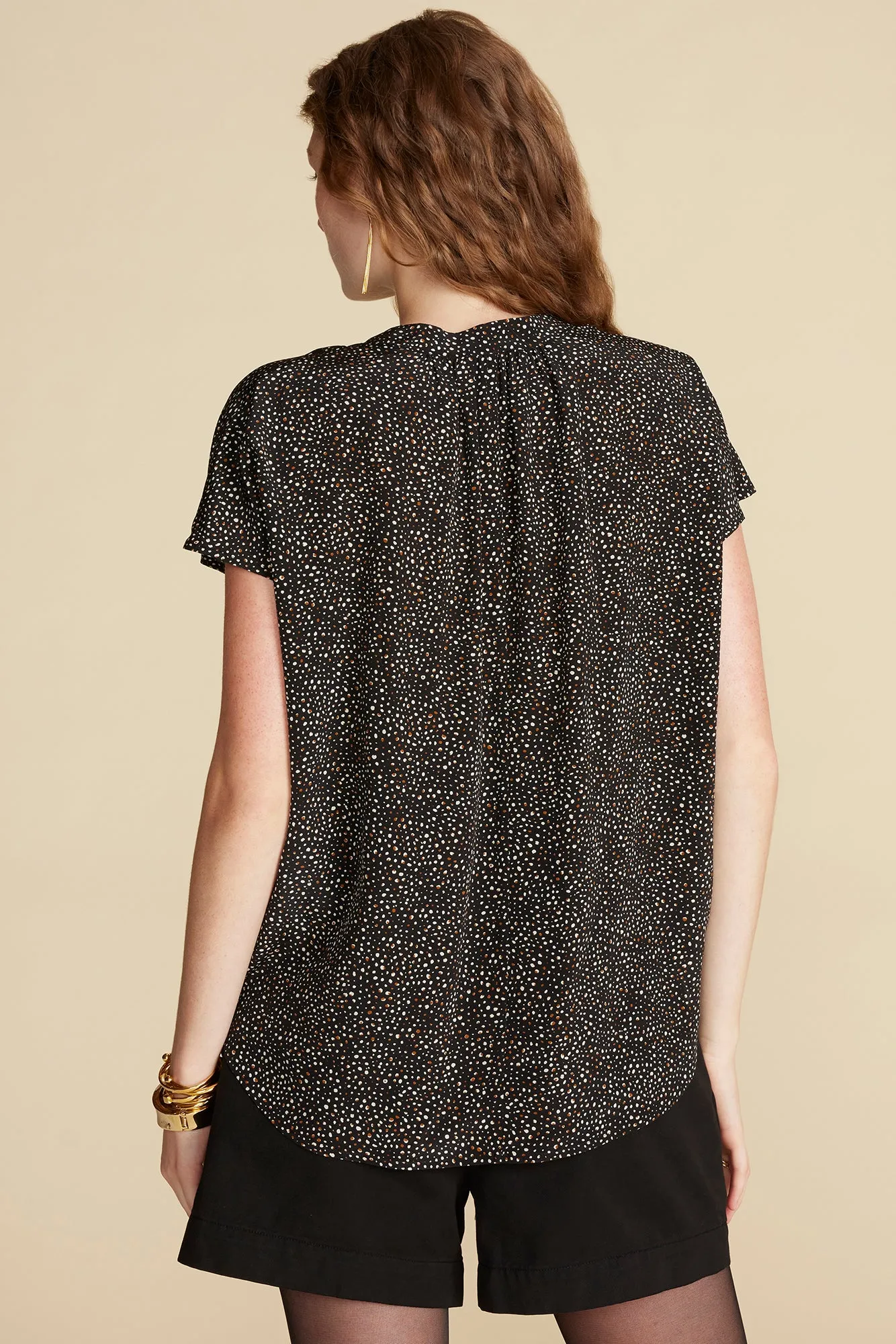 Renata Washable Silk Blouse - Chamonix Black and White Print sold by Amour Vert product image thumbnail 4