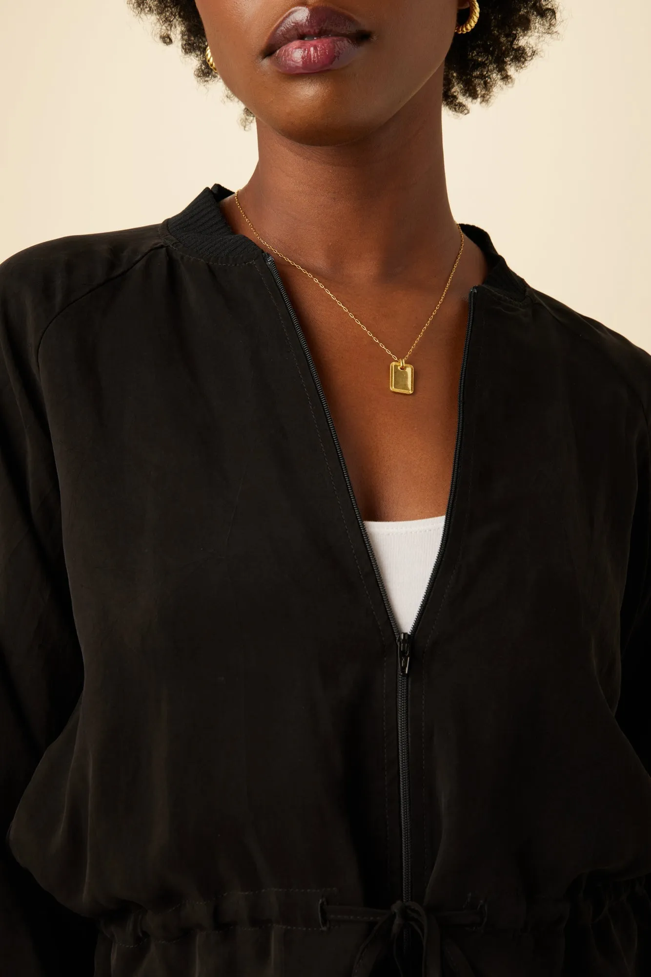 Roux Mixed Cupro Jacket - Black - ReAmour sold by Amour Vert product image thumbnail 5