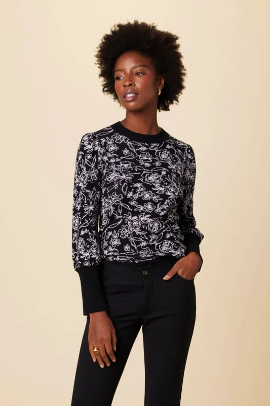 Sasha Organic Cotton Sweater - Black Lavender - ReAmour made by Amour Vert