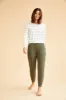 Berkeley Long Sleeve Modal Tee - White Havana Stripe - ReAmour sold by Amour Vert