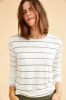 Berkeley Long Sleeve Modal Tee - White Havana Stripe - ReAmour sold by Amour Vert