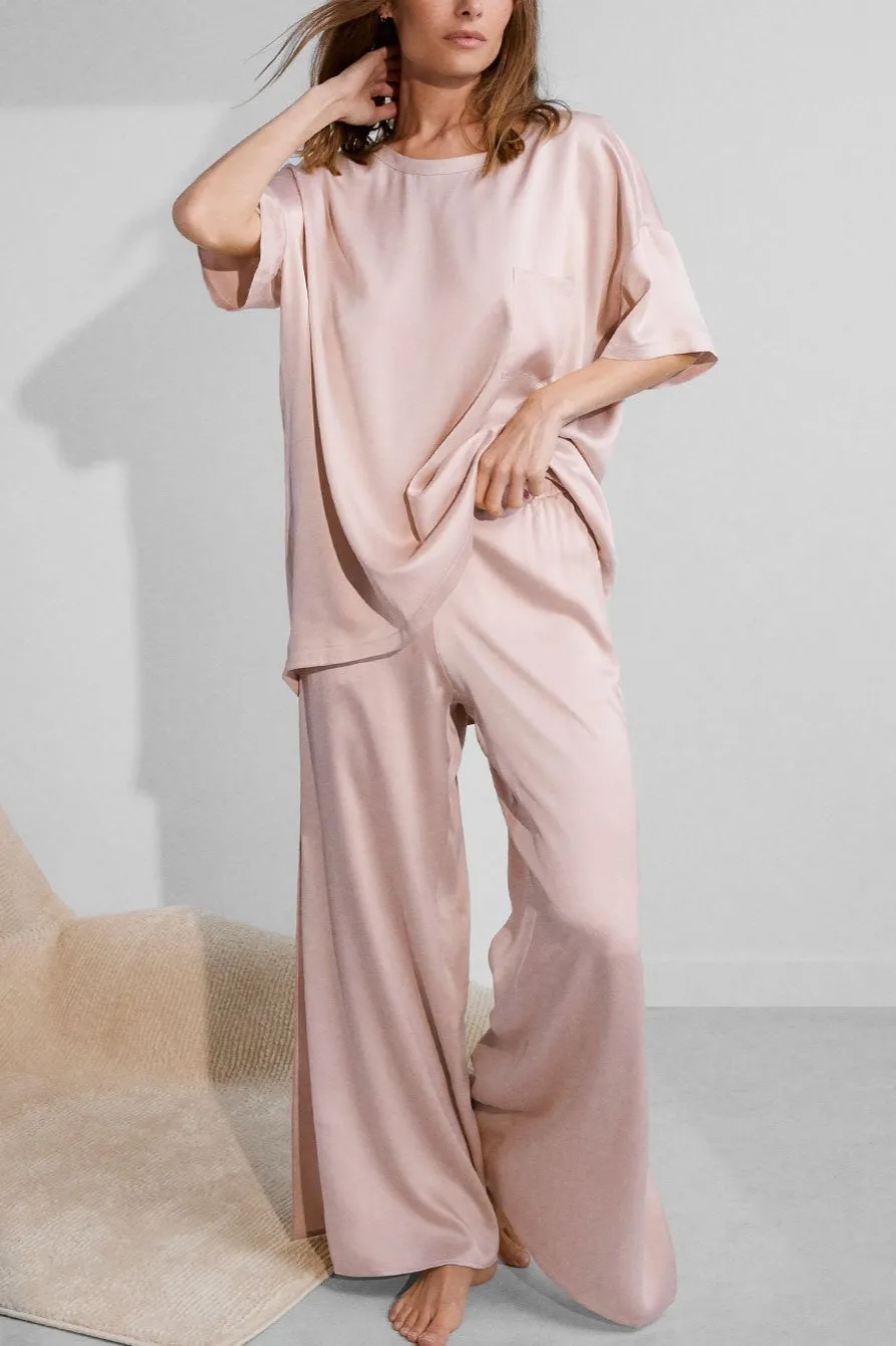 Lunya Washable Silk Tee Pant Set - Delicate Pink sold by Amour Vert product image thumbnail 2